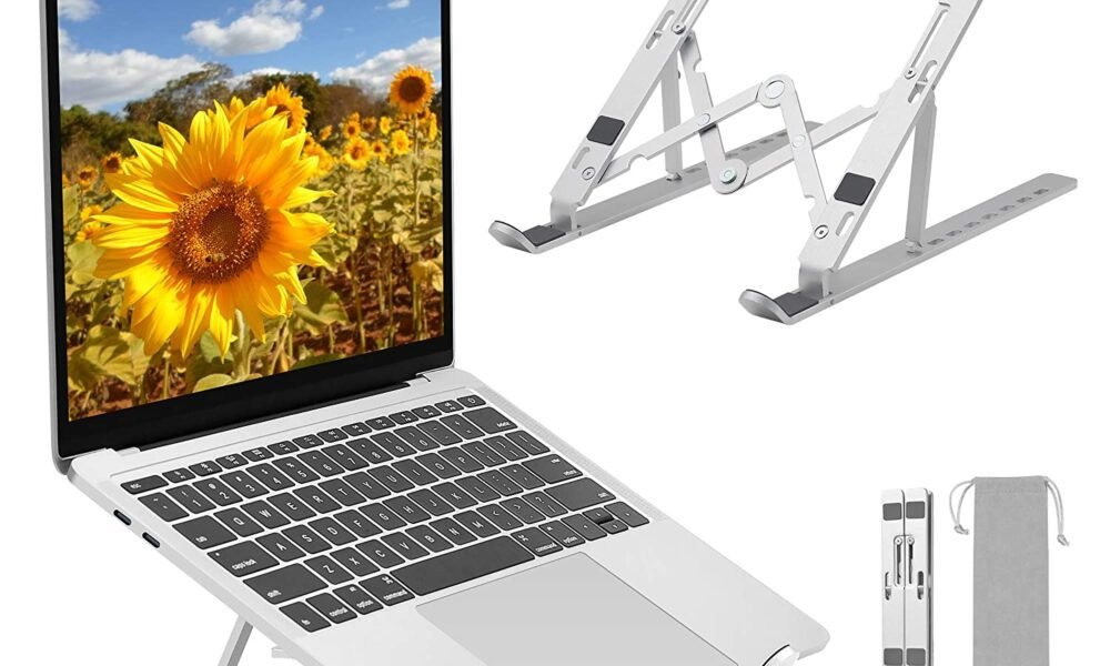 Fariox Portable and Stable Aluminium Alloy 7 Angles Adjustable Computer Holder for All Kinds of Laptops with Good Heat Dissipation for Home