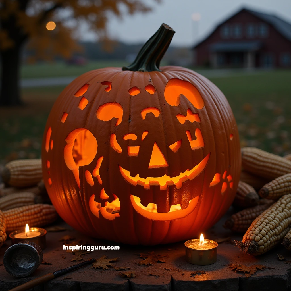 Day of the Dead sugar skull pumpkins