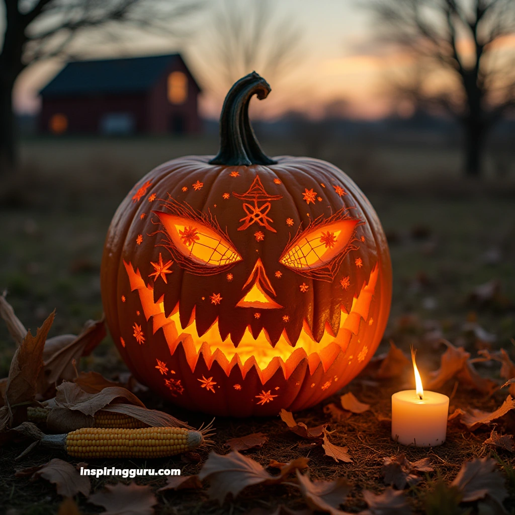 Polka dot and striped pumpkins